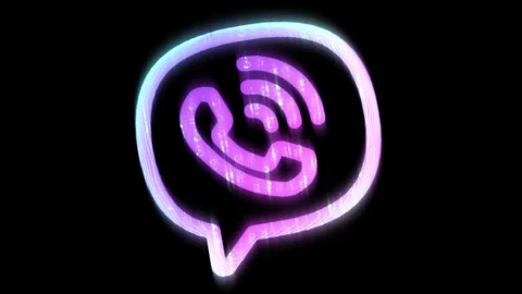 Viber logo animation on a simple black background. Stock Footage 313520457