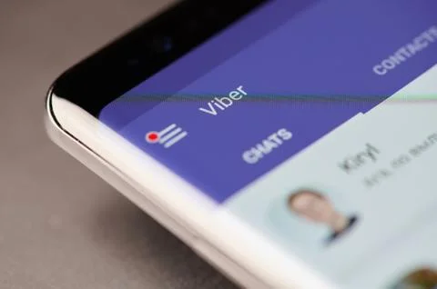 Viber messenger chat menu Stock Photos