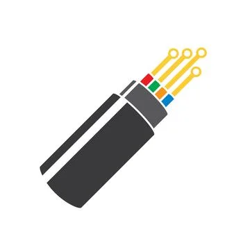 Viber optic cable icon Illustration