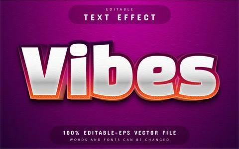 Vibes 3d text effect editable Stock Illustration