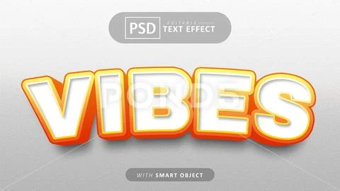 Vibes cartoon style text effect editable Modello PSD