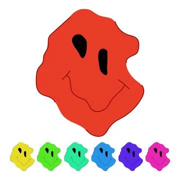 Vibes psychedelic smile vector cartoon graphic 스톡 일러스트