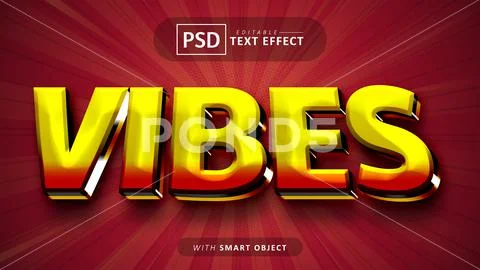 Vibes text effect editable PSD Template