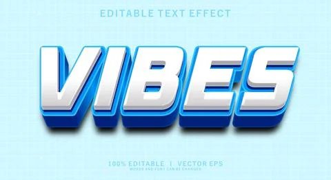 Vibes vector text effect with modern style design Stock Illustration