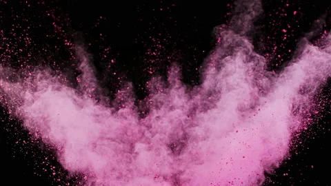Vibrant 1000fps slow-motion showcases mesmerizing multi-color powder explosion Stock Footage 159252953