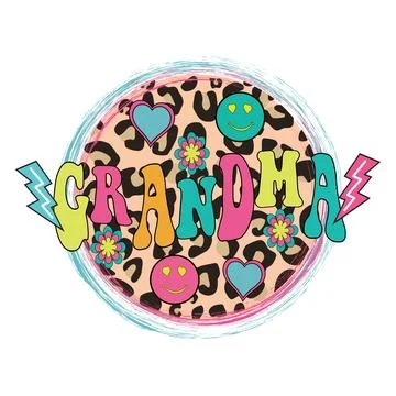 A vibrant 1970s 80s retro pop art with hand-painted brushstroke border illust Stock Illustration