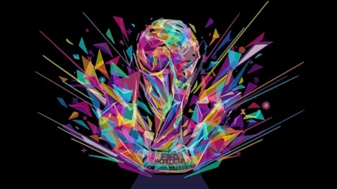Vibrant 2026 World Cup trophy reveal animation Stock Footage 334938325