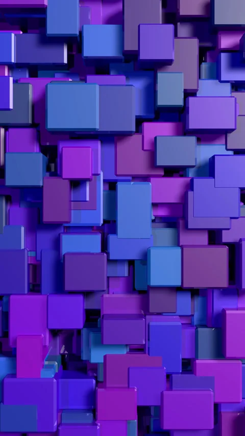 Vibrant 3D Cubic Abstract Background in Purple and Blue Tones Stock Footage 283516161
