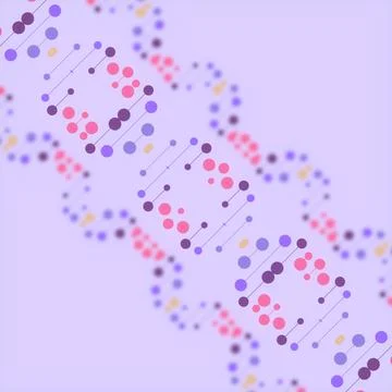 Vibrant 3D DNA Helix with Depth of Field Stock Illustration