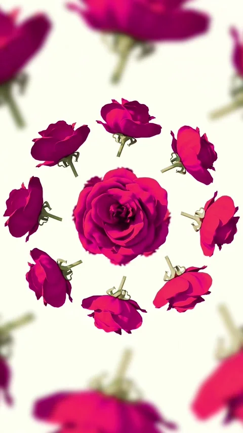 Vibrant 3D Floral Bloom Animation with Elegant Opening Flower Petals Stock Footage 340064317