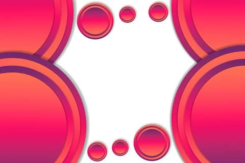Vibrant 3D Gradient Pink Circles Frame Background Stock Illustration