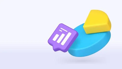 Vibrant 3D icon featuring statistical graphs symbolizing financial growth, bu Stock Illustration