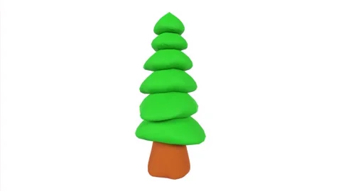 Vibrant 3D layered green tree design for creative use Stock Footage 284220382