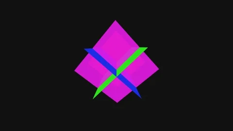 Vibrant 3d pyramid intersecting planes with spectral lighting 库存影片 335255898