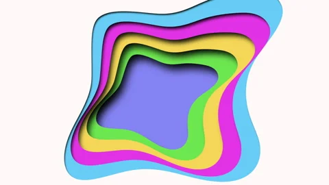 Vibrant 3d rainbow object stacked layers of colorful shapes Stock Footage 258942807