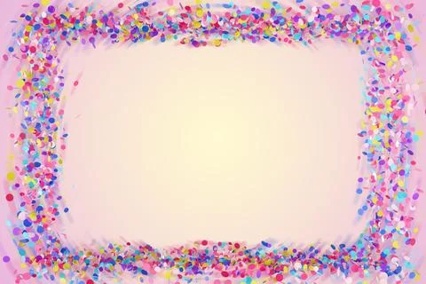 A vibrant 3D render displays a cheerful birthday background adorned with co.. Stock Photos
