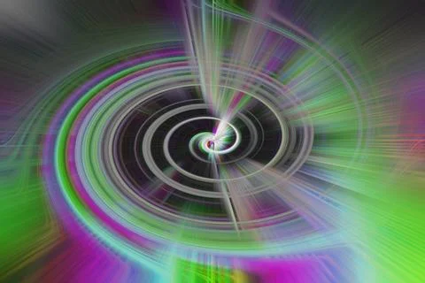 Vibrant 3d render of illuminated neon lights with dynamic speed lines, crea.. Illustrazione stock