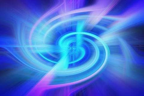 Vibrant 3d render of illuminated neon lights with dynamic speeding light tr.. Illustrazione stock