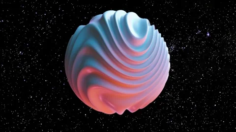 A vibrant, 3D rendered sphere, resembling a planet, is depicted against a backdr Stock Footage 307293758