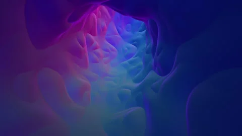 Vibrant 3d rendering of pulsating cave patterns in purple, blue, and pink Stock Footage 251964513
