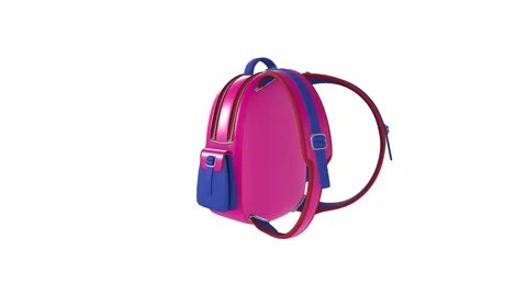 Vibrant 3D rendering of a stylish backpack design 스톡 동영상 285924799
