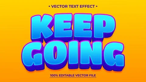 Vibrant 3D Text Effect Design for Keep Going 스톡 일러스트