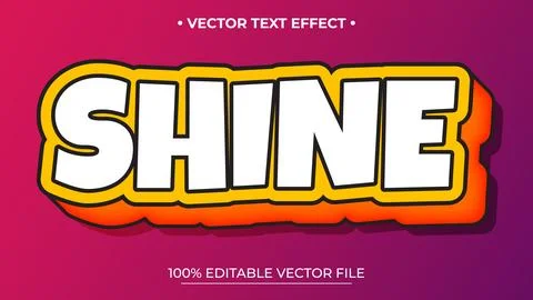 Vibrant 3D Text Effect of "Shine" Stock Illustration