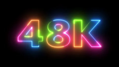 Vibrant 48K Neon Text Animation Glowing Loop on Dark Background, Dynamic Di.. Vidéo 330419192