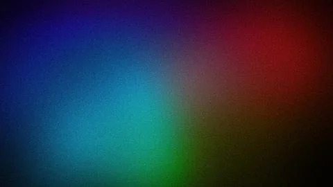 A vibrant 4K grainy gradient blending rich shades of blue, green, red, and .. Stock-Illustration