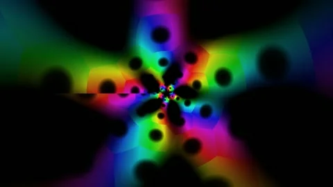 Vibrant 4K neon psychedelic VJ loop with glowing orbs and color shifts Stock Footage 331695193