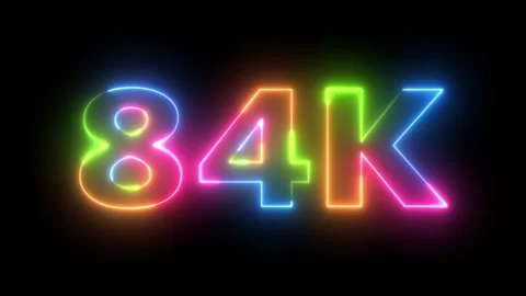 Vibrant 84K Neon Text Animation on Black Background Dynamic Loop Vidéo 330419694