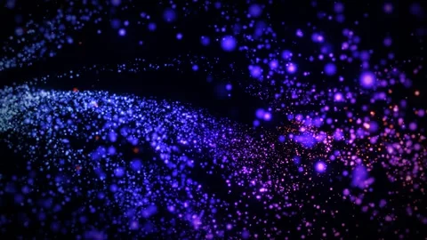 Vibrant, abstract 3D render of glowing purple and blue particles effect Stock Footage 342362906