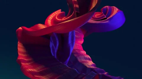 Vibrant Abstract 3D Sculpture in Motion with Rich Colors and Textures 動画素材 341781580