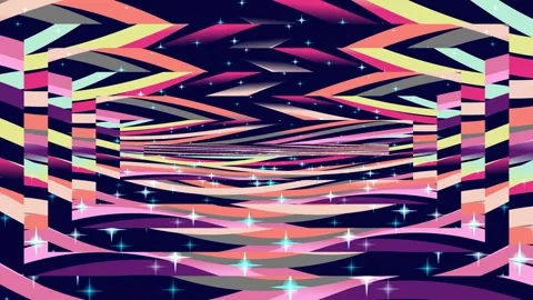 Vibrant Abstract 3D Shapes Animation Loop. Video stock 330955850