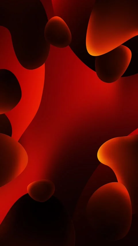 Vibrant abstract animated background, flowing liquid shapes in deep red  Stock Footage 301739110