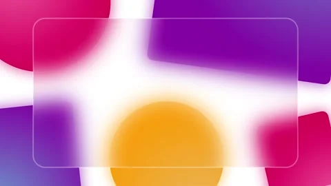Vibrant abstract animation with colorful shapes and glowing orange circle motion Stock Footage 327944053