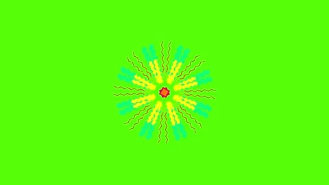 Vibrant abstract animation explodes in dynamic green space Stock-Footage 330288211