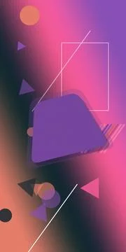 A vibrant abstract arrangement of floating polygons, circles, and fine line.. Illustrazione stock