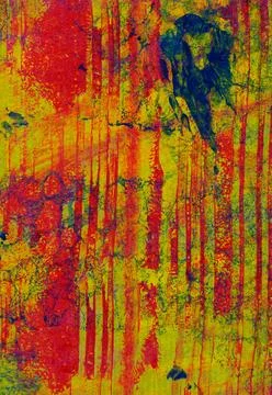 Vibrant Abstract Art with Bold Red and Yellow Patterns Stock Illustration