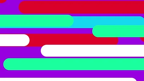 Vibrant Abstract Artwork with Horizontal Stripes of Bold Colors and Geometr.. Stock Footage 341926525