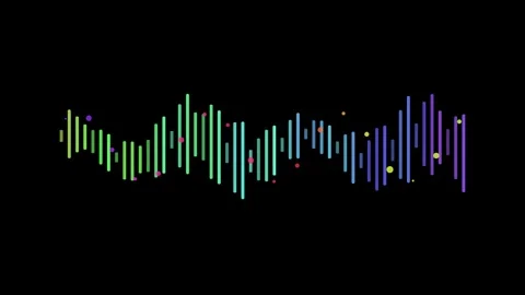 Vibrant abstract audio waveform visualization with pulsating vertical lines.. Video stock 339178564