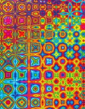 Vibrant, abstract backdrop with a vibrant display of overlapping geometric shape Stock Photos