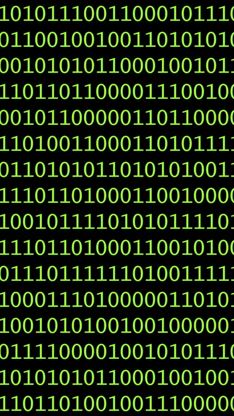 Vibrant abstract background with binary code pattern in green and black hues Stock Footage 323795894