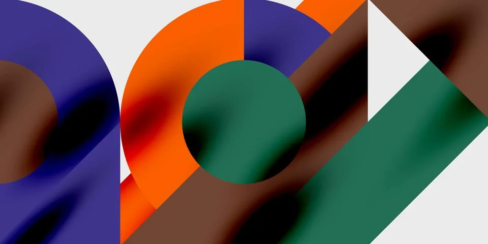 Vibrant abstract background circles with smooth gradients, creating a dynamic Illustrazione stock
