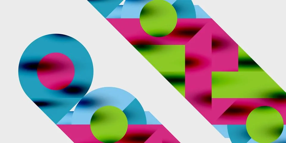 Vibrant abstract background circles with smooth gradients, creating a dynamic Illustrazione stock