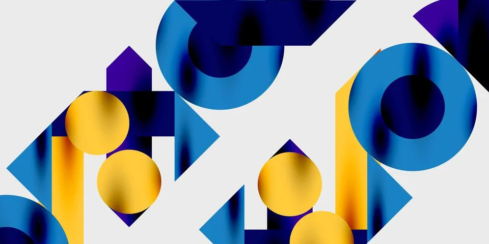 Vibrant abstract background circles with smooth gradients, creating a dynamic Illustrazione stock
