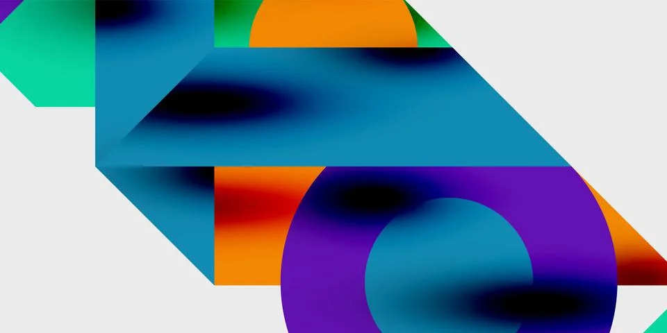 Vibrant abstract background circles with smooth gradients, creating a dynamic Illustrazione stock