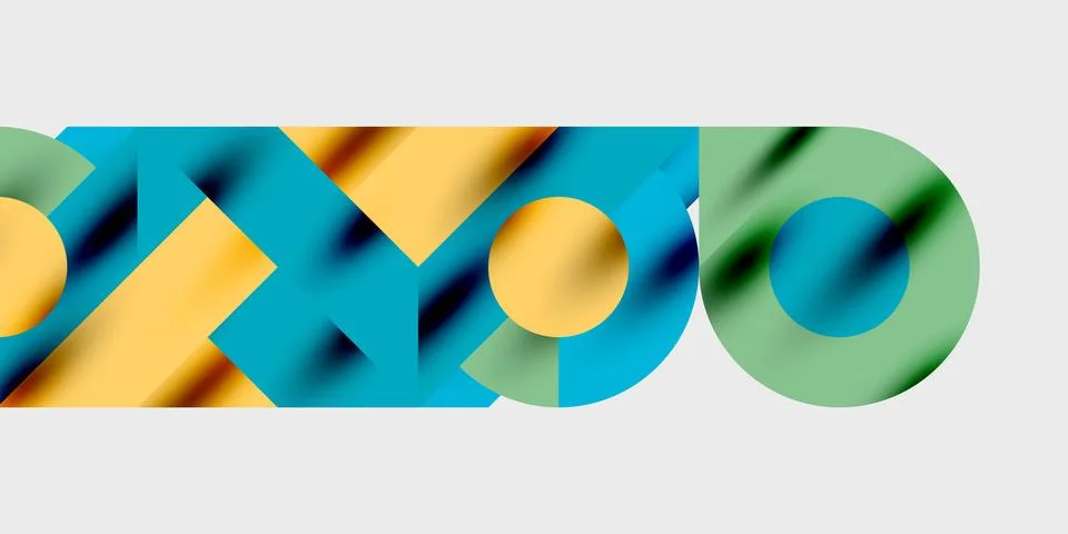 Vibrant abstract background circles with smooth gradients, creating a dynamic Stock Illustration