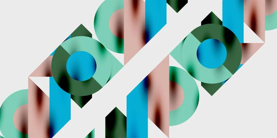Vibrant abstract background circles with smooth gradients, creating a dynamic Stock Illustration