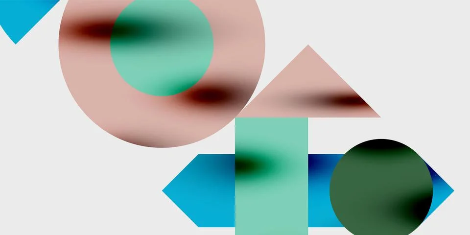Vibrant abstract background circles with smooth gradients, creating a dynamic Stock Illustration